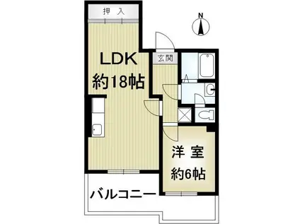 グレース仁川(1LDK/3階)の間取り写真