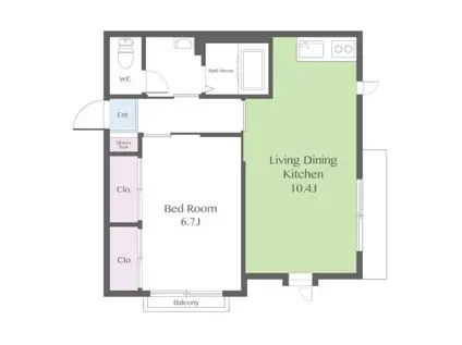 シャーメゾン・シナノII(1LDK/1階)の間取り写真