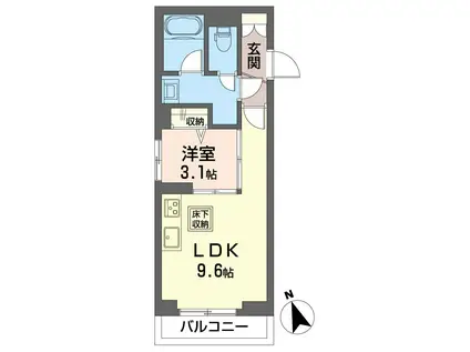 ルピナスコモド(1LDK/1階)の間取り写真