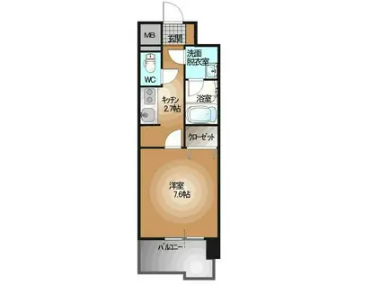 PALMS(1K/12階)の間取り写真