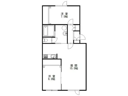 ラガーハウス2005(2LDK/1階)の間取り写真