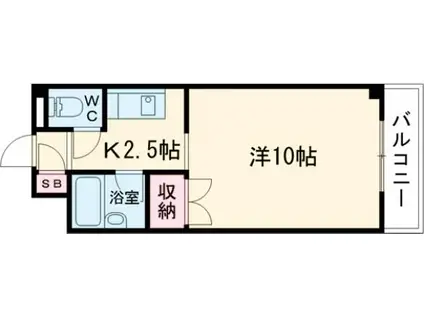 ハマダ矢野ビル(1K/3階)の間取り写真