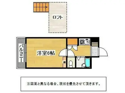 レジオン幸神I(1K/1階)の間取り写真