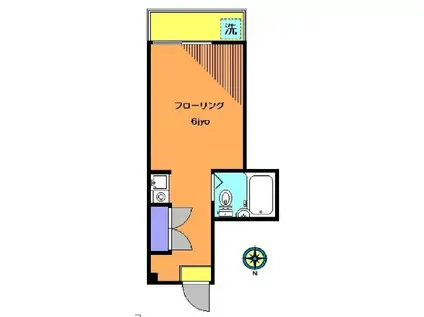 カーサフジイ(ワンルーム/3階)の間取り写真