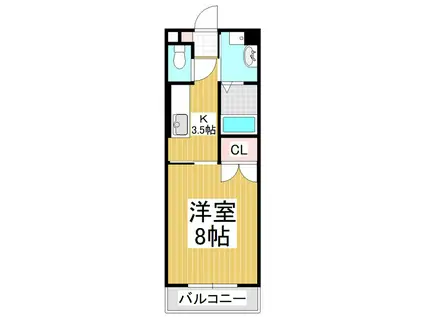 ヴィラ・コンフォート12(1K/1階)の間取り写真