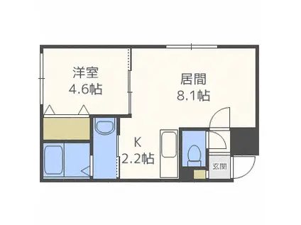 ESTOR S4(1LDK/2階)の間取り写真