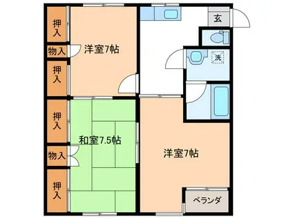 イガリビル(3DK/3階)の間取り写真