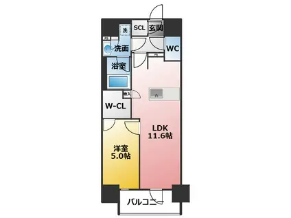プレサンス丸の内サージュ(1LDK/3階)の間取り写真