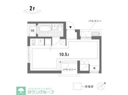 RAFFINE(ワンルーム/2階)の間取り写真