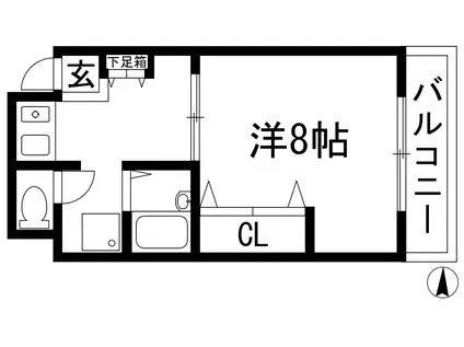 メゾンおばやし(1K/2階)の間取り写真