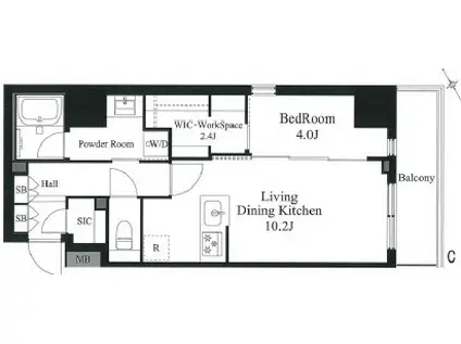 ラティエラ秋葉原(1LDK/12階)の間取り写真