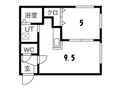 シティレジデンス菊水(1LDK/1階)の間取り写真