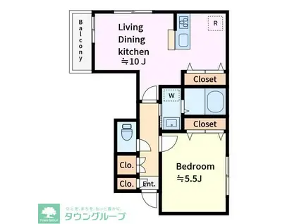 FELICI(1LDK/2階)の間取り写真