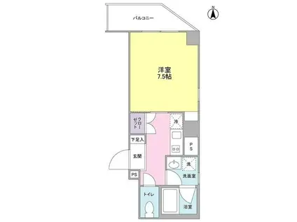 グランドソレイユ中延(1K/3階)の間取り写真