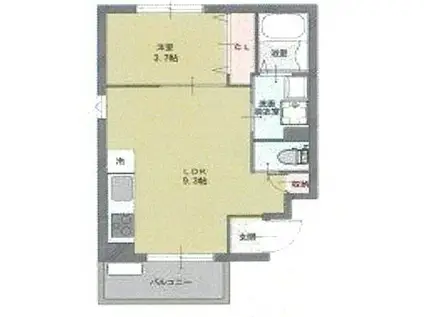 プレミール小野王子町(1LDK/2階)の間取り写真