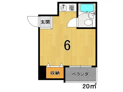 レジデンス西陣21(ワンルーム/3階)の間取り写真