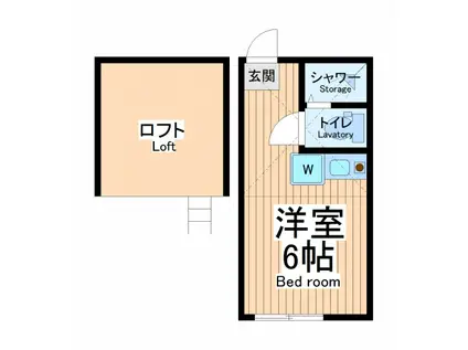 ユナイト川崎大師エル・パティオ(ワンルーム/2階)の間取り写真