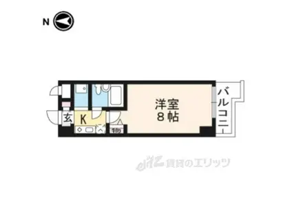 パラドール西院PARTⅠ(1K/7階)の間取り写真