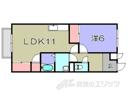 GRANDPURE(1LDK/1階)の間取り写真