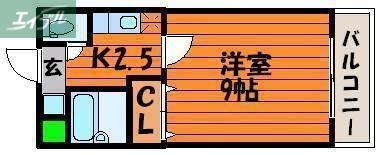 キャッスル津島(1K/5階)の間取り写真