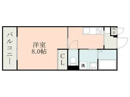 LA-CHIC永吉(1K/2階)の間取り写真