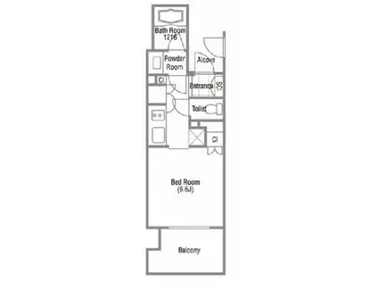 クレストコート吾妻橋レジデンス(1K/6階)の間取り写真