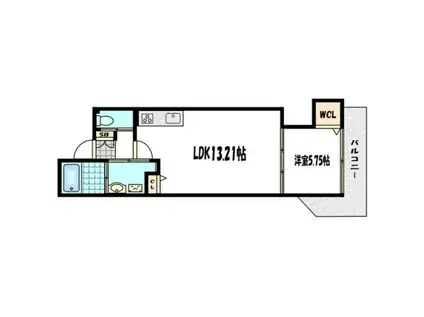 ブライエンス御陵南ウエスト(1LDK/1階)の間取り写真