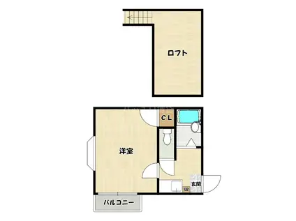 MARIO別府(1K/2階)の間取り写真