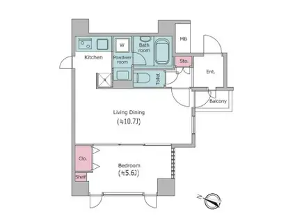 レジディア文京千石(1LDK/10階)の間取り写真
