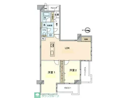 西国分寺メゾン・レガ南館(2LDK/5階)の間取り写真