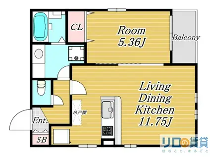 LAVITA NISHINAKAJIMA(1LDK/2階)の間取り写真