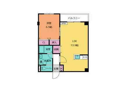 シャルマンピエースA(1LDK/2階)の間取り写真