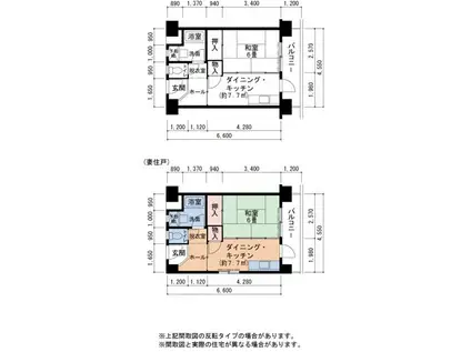 UR泉北茶山台三丁団地10棟(1DK/8階)の間取り写真