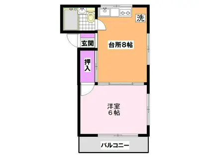 遠藤ハイツ(1LDK/1階)の間取り写真