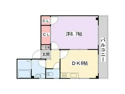 春光ハイム(1DK/2階)の間取り写真