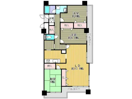 オリエント狭山アーバンコンフォート(3LDK/7階)の間取り写真