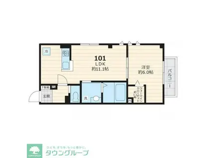 プリマヴェーラ代沢(1LDK/1階)の間取り写真