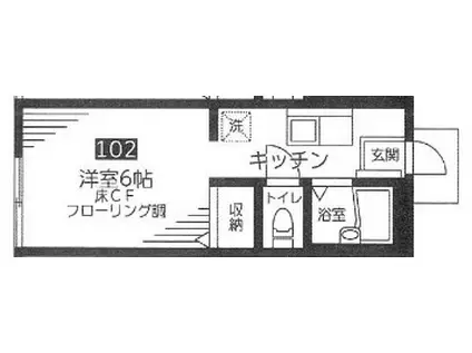 ベルヴ初台(1K/1階)の間取り写真