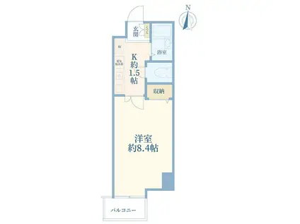 グリーチネHANAMO(1K/3階)の間取り写真