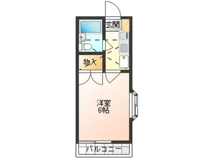 アポロ冨藤II(1K/2階)の間取り写真