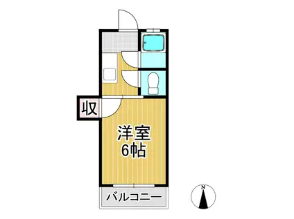 朝妻サンハイツ(1K/2階)の間取り写真