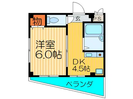 アイボリーマンション(1DK/2階)の間取り写真