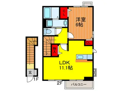 BOLOGNA V(1LDK/1階)の間取り写真