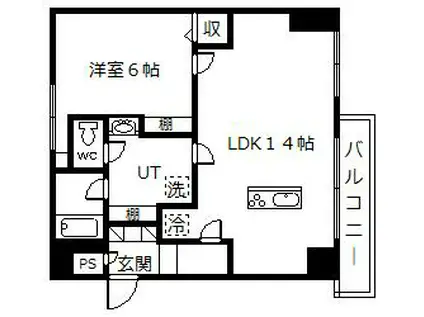 セラコーポD棟 215(1LDK/2階)の間取り写真