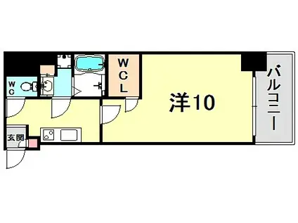 アスヴェル神戸元町II(1K/14階)の間取り写真