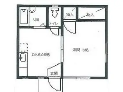 小野ハイツ(1DK/1階)の間取り写真