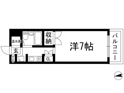 センチュリーショウエイⅢ(1K/2階)の間取り写真