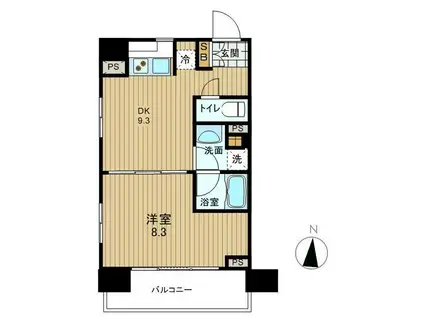 パークアクシス東陽町(1DK/5階)の間取り写真