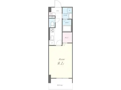 ライツ福助(1K/6階)の間取り写真