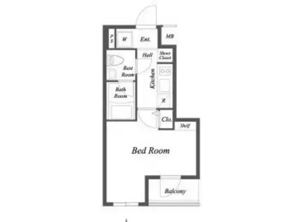 ルクレ住吉(1K/6階)の間取り写真